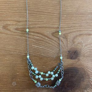 Silver beaded necklace